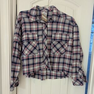 BDG Navy and Red Plaid Shirt